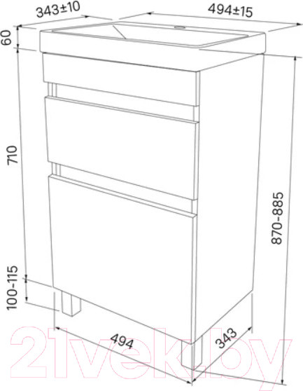 Изображение товара Тумба под умывальник IDDIS Zodiac ZOD5ABFi95
