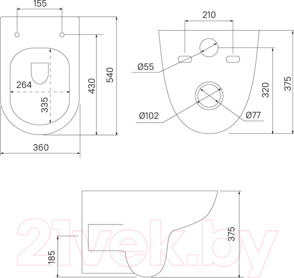 Изображение товара Унитаз подвесной IDDIS Zodiac ZDCRDSEi25