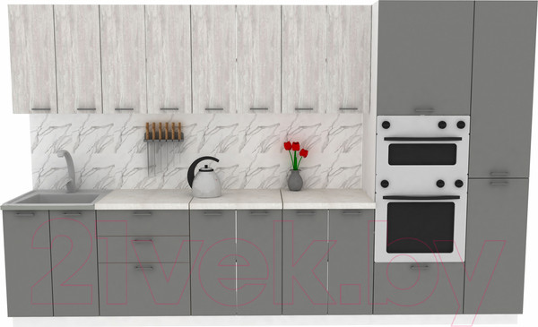 Изображение товара Кухонный гарнитур Eligard Lion 3.4 (ледяное дерево/дымчатый алмаз/королевский опал)