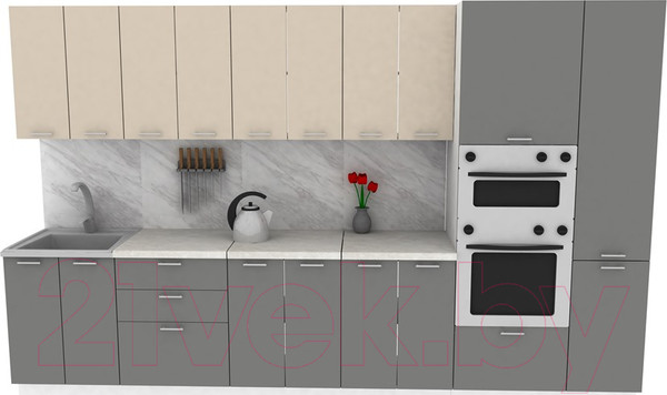 Изображение товара Кухонный гарнитур Eligard Lion 3.4 (персидский жемчуг/дымчатый алмаз/королевский опал)