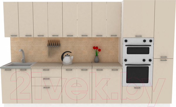 Изображение товара Кухонный гарнитур Eligard Lion 3.4 (персидский жемчуг/малага)