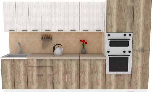 Изображение товара Кухонный гарнитур Eligard Lion 3.4 (сосна каньон/дуб каньон/малага)