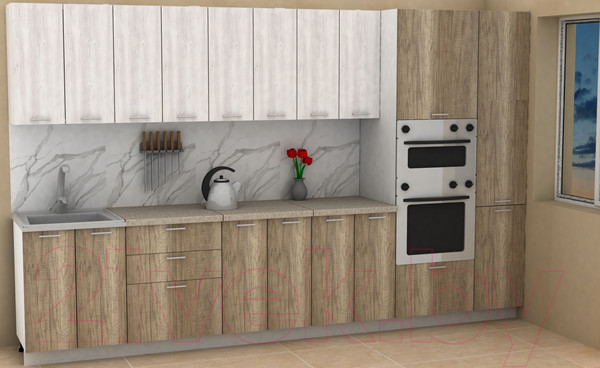 Изображение товара Кухонный гарнитур Eligard Lion 3.4 (сосна каньон/дуб каньон/малага)