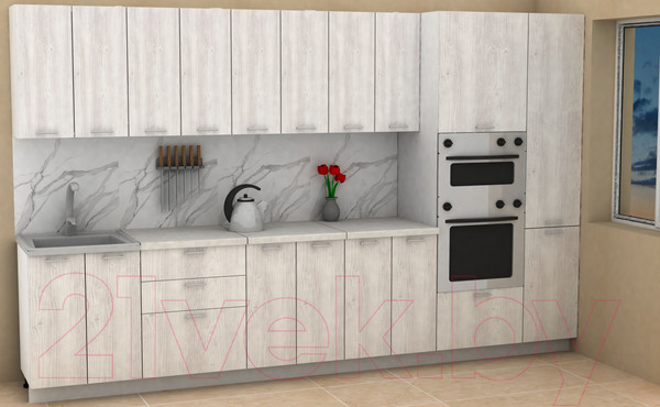 Изображение товара Кухонный гарнитур Eligard Lion 3.4 (сосна каньон/королевский опал)