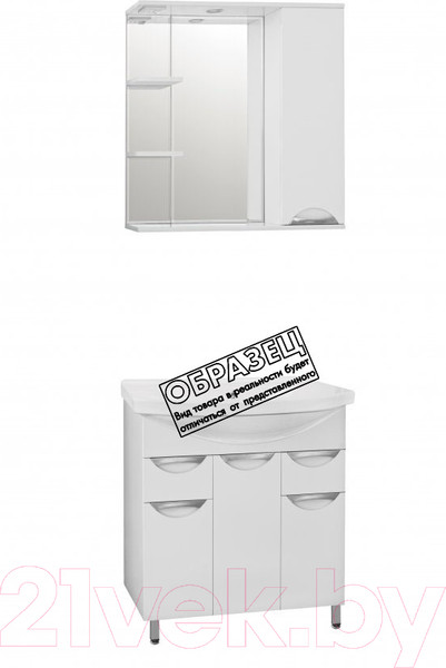 Изображение товара Тумба под умывальник Style Line Жасмин 75 2 ящика (для классической раковины)