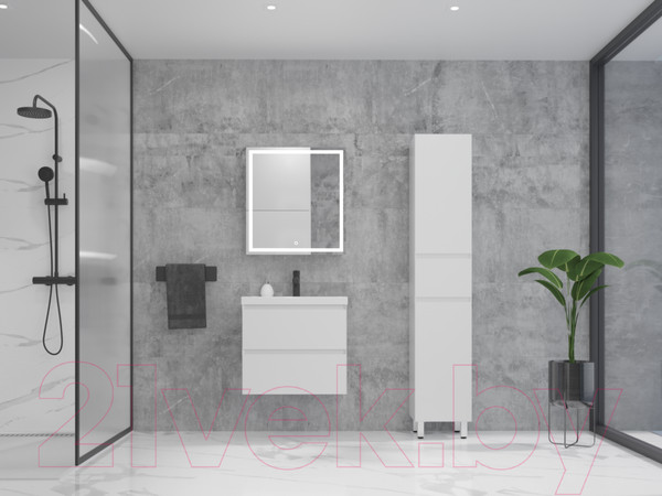 Изображение товара Тумба под умывальник Style Line Манхэттен 65 2 ящика (подвесная, белый)