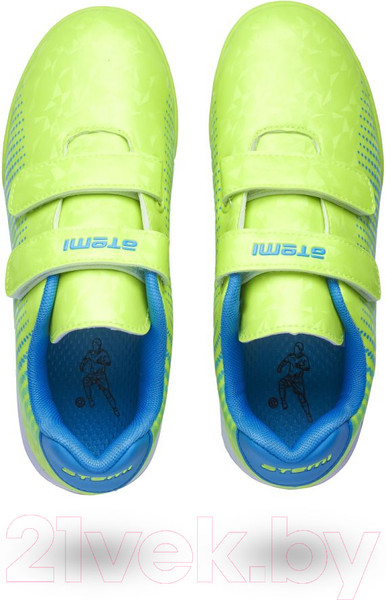 Изображение товара Бутсы футбольные Atemi Turf Kids SBA-006 (ярко-салатовый/синий, р-р 30)