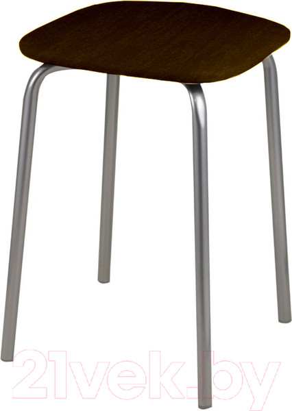 Изображение товара Табурет Гальваник Вега (эмаль серебристый/ВВ 4 бенгал коричневый)