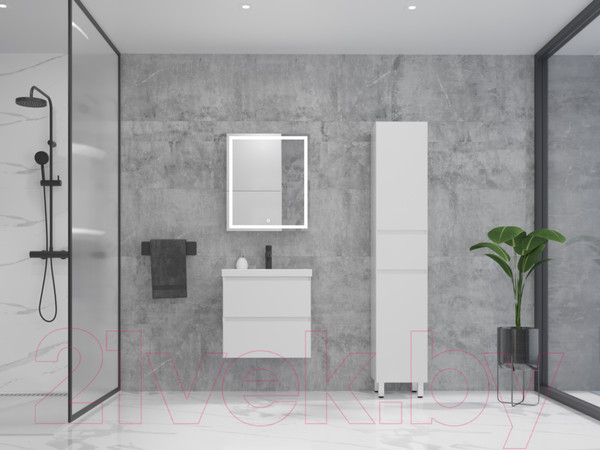 Изображение товара Тумба под умывальник Style Line Манхэттен 60 2 ящика (подвесная, белый)