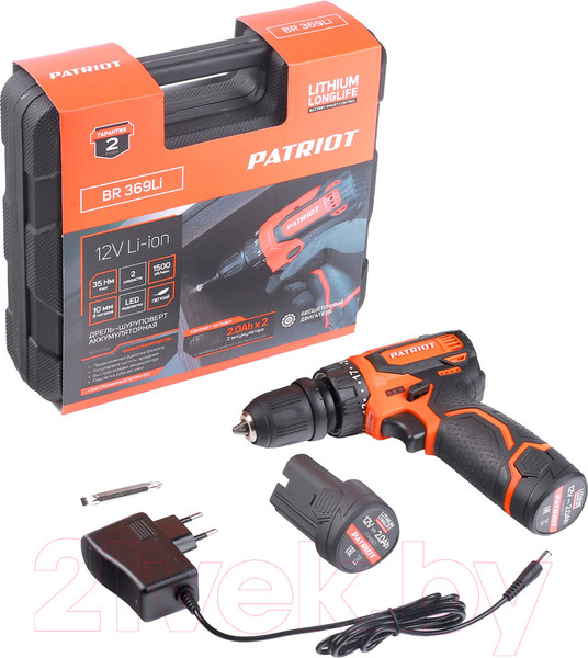 Изображение товара Аккумуляторная дрель-шуруповерт PATRIOT BR 369Li