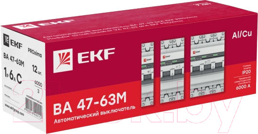 Изображение товара Выключатель автоматический EKF PROxima 3P 40А (C) 6кА ВА 47-63M / mcb4763m-6-3-40C-pro