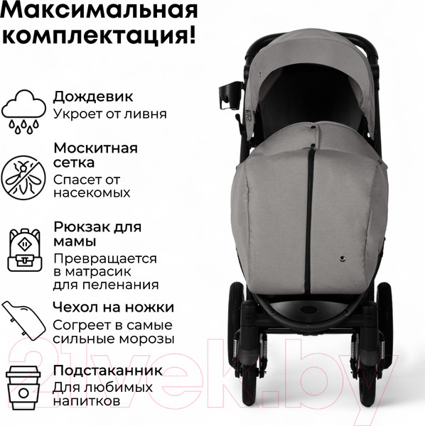 Изображение товара Детская прогулочная коляска Bubago Model Cross Air / BG 114-1 (лилово-серый)