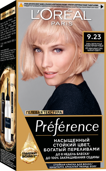 Изображение товара Гель-краска для волос L'Oreal Paris Preference 9.23 (розовая платина)