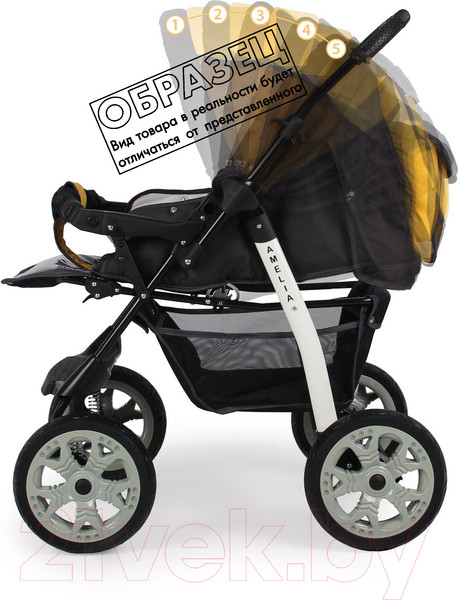 Изображение товара Детская универсальная коляска Alis Amelia I (Am 11, серый/розовый)