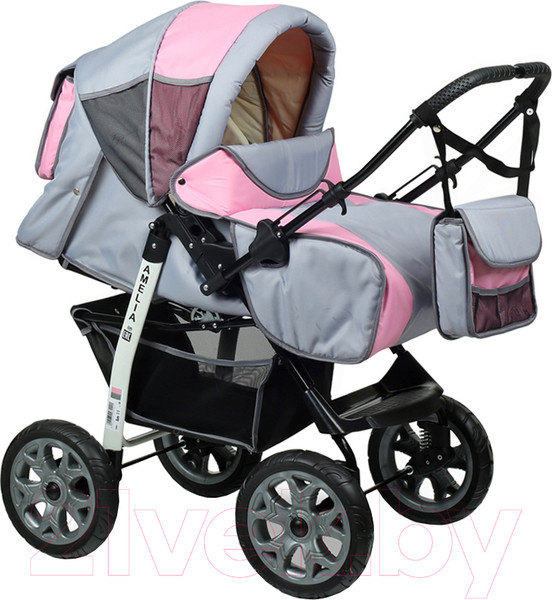 Изображение товара Детская универсальная коляска Alis Amelia I (Am 11, серый/розовый)