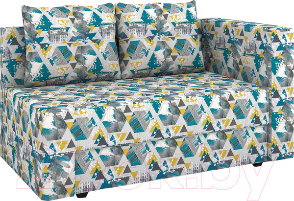 Изображение товара Тахта Rivalli Кинг (Futura Azure принт на сером фоне)