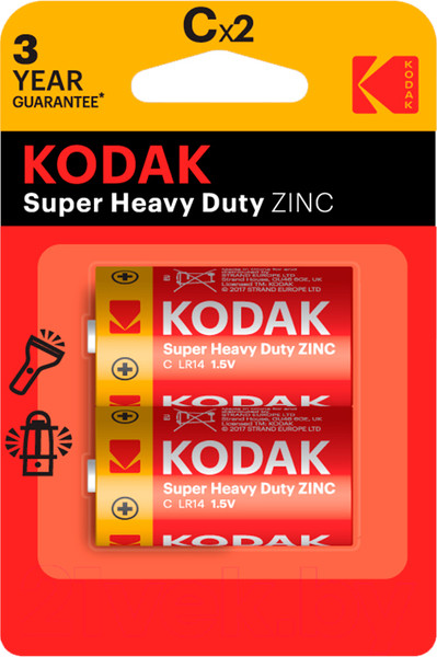 Изображение товара Комплект батареек Kodak Super Heavy Duty Zinc R14 2BL (2шт)