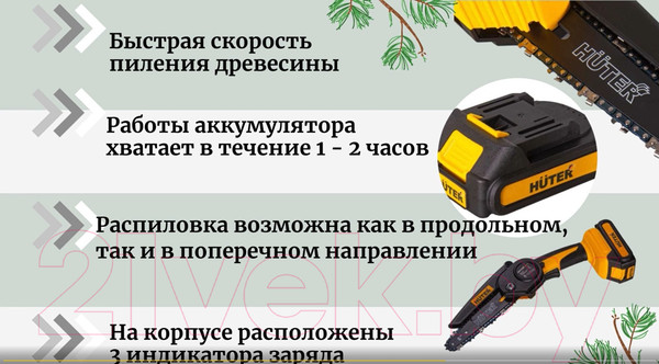 Изображение товара Пила цепная аккумуляторная Huter ELS-20Li (70/10/22)