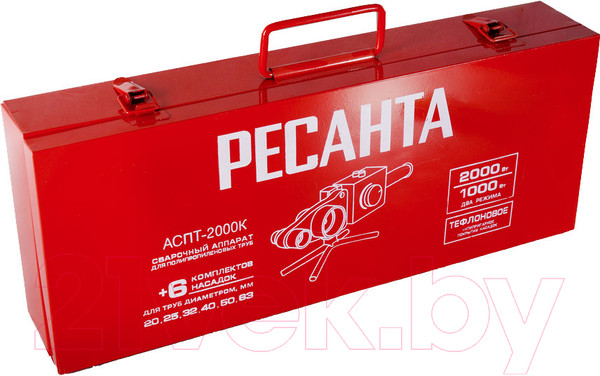 Изображение товара Паяльник для полипропиленовых труб Ресанта АСПТ-2000К (65/135)