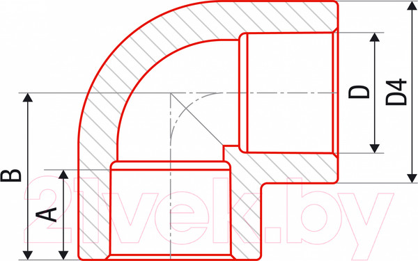 Изображение товара Угольник соединительный FV Plast PPR 32 AA202032000