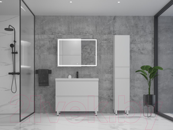 Изображение товара Тумба под умывальник Style Line Манхэттен 80 2 ящика (напольная, белый)