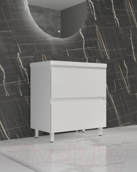 Изображение товара Тумба под умывальник Style Line Манхэттен 90 2 ящика (напольная, белый)