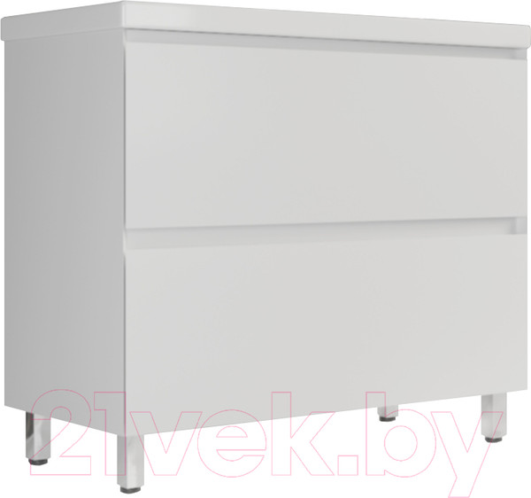 Изображение товара Тумба под умывальник Style Line Манхэттен 90 2 ящика (напольная, белый)