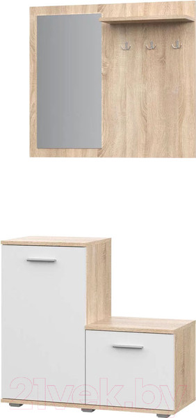 Изображение товара Секция в прихожую НК Мебель Fun КП-1 / 71337652 (дуб сонома/белый)