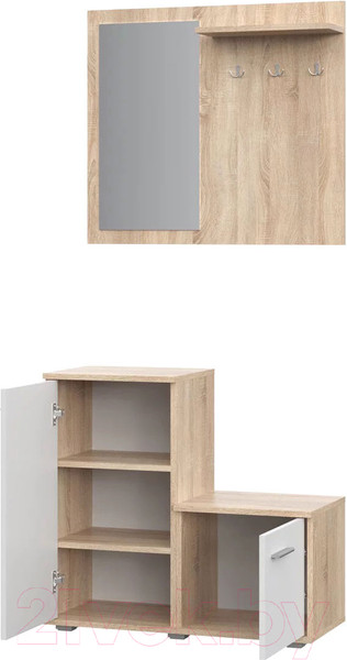 Изображение товара Секция в прихожую НК Мебель Fun КП-1 / 71337652 (дуб сонома/белый)