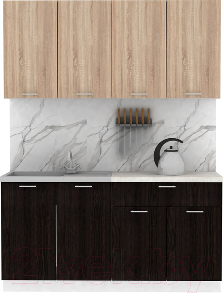 Изображение товара Кухонный гарнитур Eligard Lion 2 1.6 (дуб сонома/дуб марбург/королевский опал)