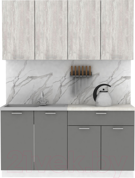 Изображение товара Кухонный гарнитур Eligard Lion 2 1.6 (ледяное дерево/дымчатый алмаз/королевский опал)