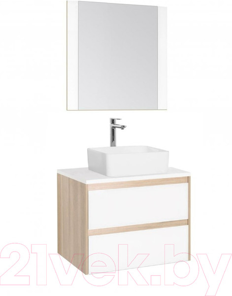 Изображение товара Тумба под умывальник Style Line Монако МДФ 80 (подвесная, со столешницей)