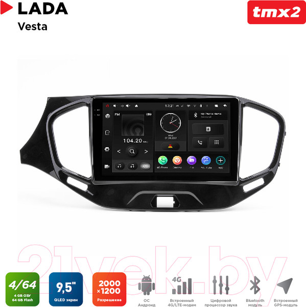Изображение товара Бездисковая автомагнитола Incar TMX2-6303-4