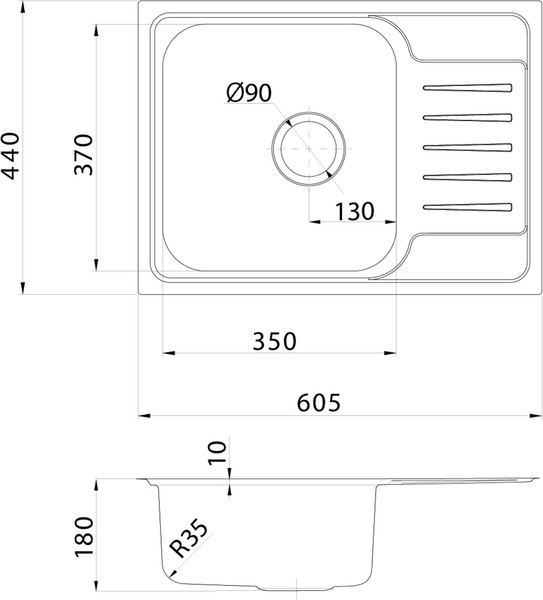 Изображение товара Мойка кухонная IDDIS Sound SND60SDi77