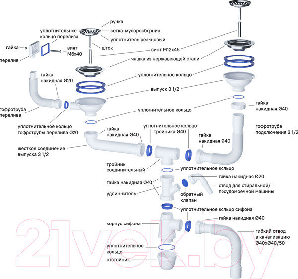 Изображение товара Сифон IDDIS Kitchen Line S21UPS0i84