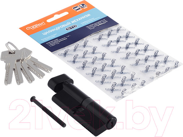 Изображение товара Цилиндровый механизм замка Нора-М STD Z ЛПВ-80 40/40 (черный)