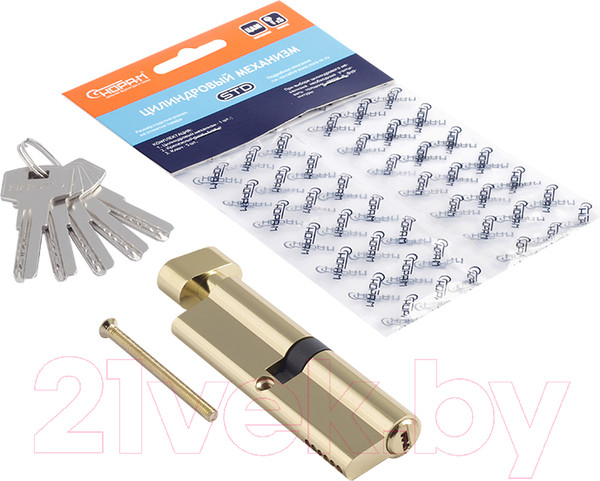 Изображение товара Цилиндровый механизм замка Нора-М STD Z ЛПВ-100 50/50 (золото)