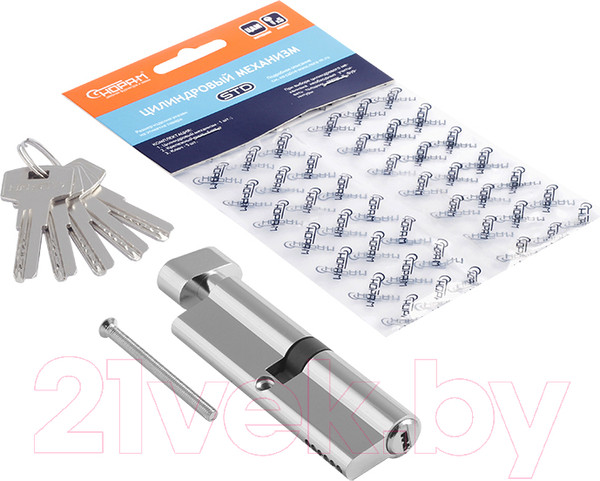 Изображение товара Цилиндровый механизм замка Нора-М STD Z ЛПВ-100 50/50 (хром)