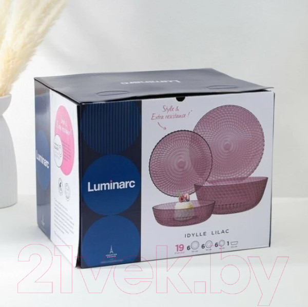 Изображение товара Набор столовой посуды Luminarc Идиллия Лилак O0202 (19пр)