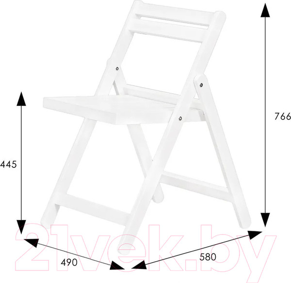 Изображение товара Стул складной Мебелик Массив (снег)