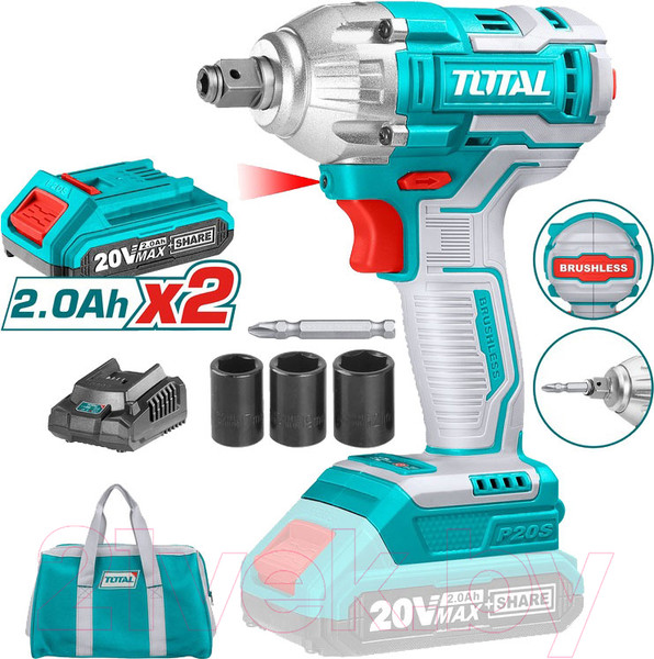 Изображение товара Аккумуляторный гайковерт TOTAL TIWLI20208