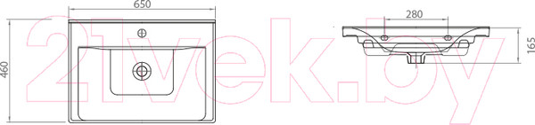 Изображение товара Тумба с умывальником Гамма Р25оФ8/1-У65 Сава-2065