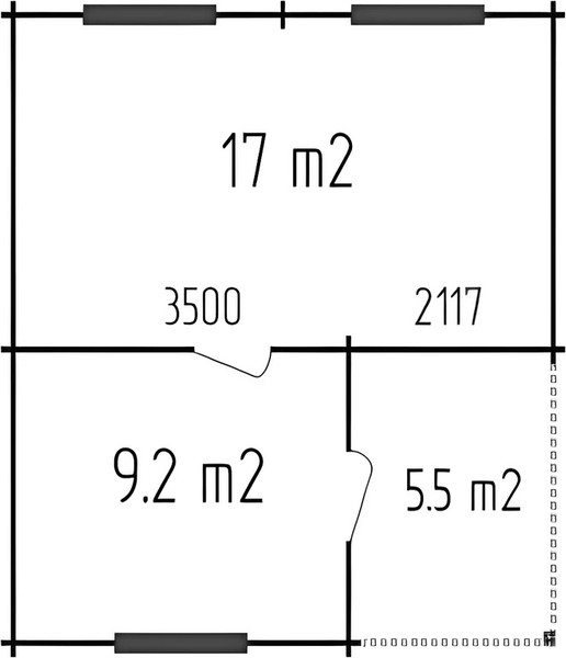 Изображение товара Дачный дом ДомБелКом ДС-1 6.0x6.0