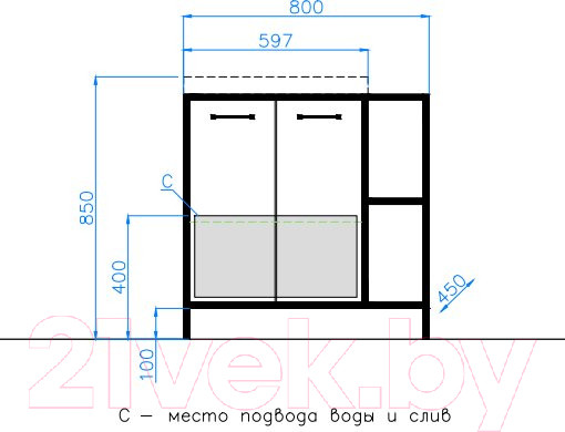 Изображение товара Тумба под умывальник Style Line Лофт 1.1 60/80 (две створки правая)