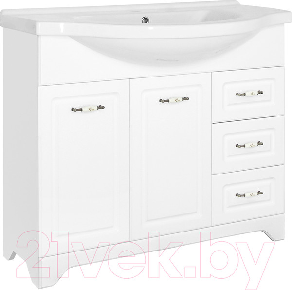 Изображение товара Тумба под умывальник Style Line Олеандр-2 100 3 ящика (для классической раковины)