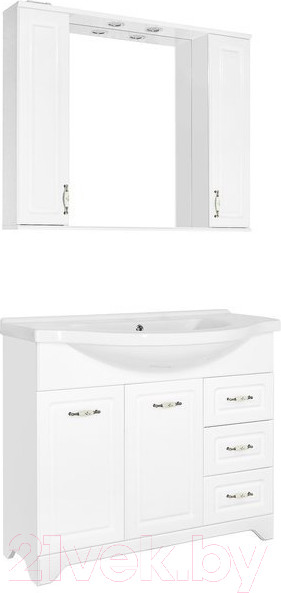 Изображение товара Тумба под умывальник Style Line Олеандр-2 120 3 ящика (для классической раковины)