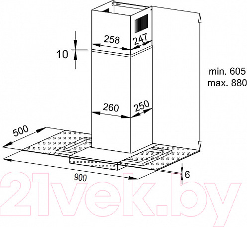 Изображение товара Вытяжка Т-образная Korting KHC 90925 SGB