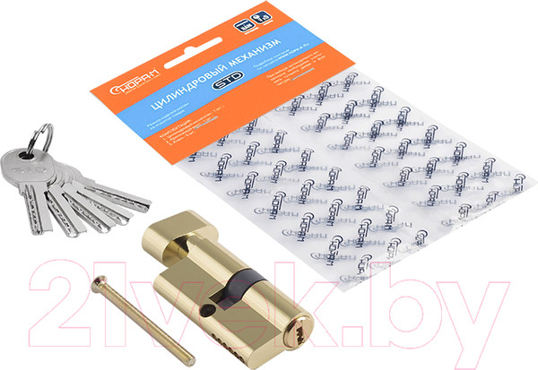 Изображение товара Цилиндровый механизм замка Нора-М STD AL ЛПВ-60 30/30 (золото)