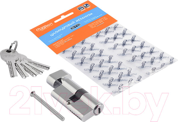 Изображение товара Цилиндровый механизм замка Нора-М STD AL ЛПВ-60 30/30 (хром)