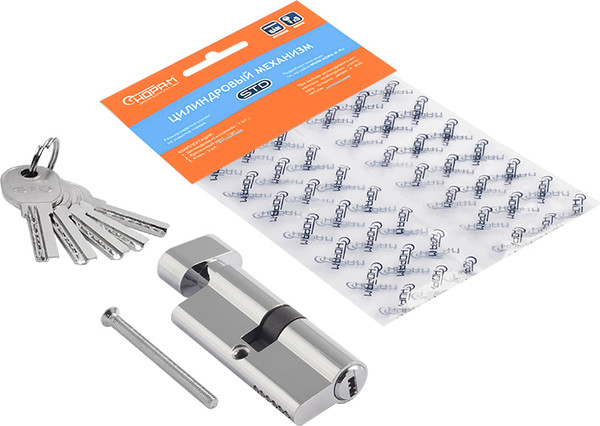 Изображение товара Цилиндровый механизм замка Нора-М STD AL ЛПВ-70 35/35 (хром)